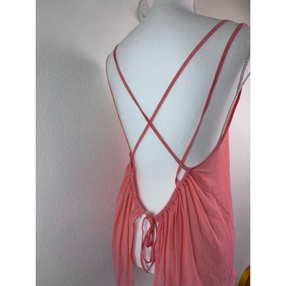 Lululemon women's 10 such a cinch tank in light coral mesh strappy back stretch - Picture 5 of 9
